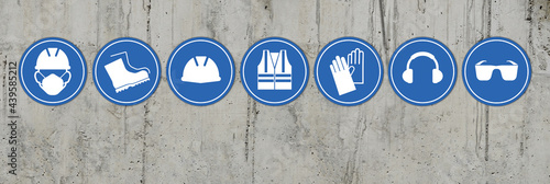 illustration of a set of blue and white buttons	