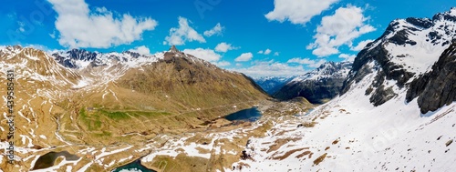 Val Viola in Valtellina, spring aerial view photo