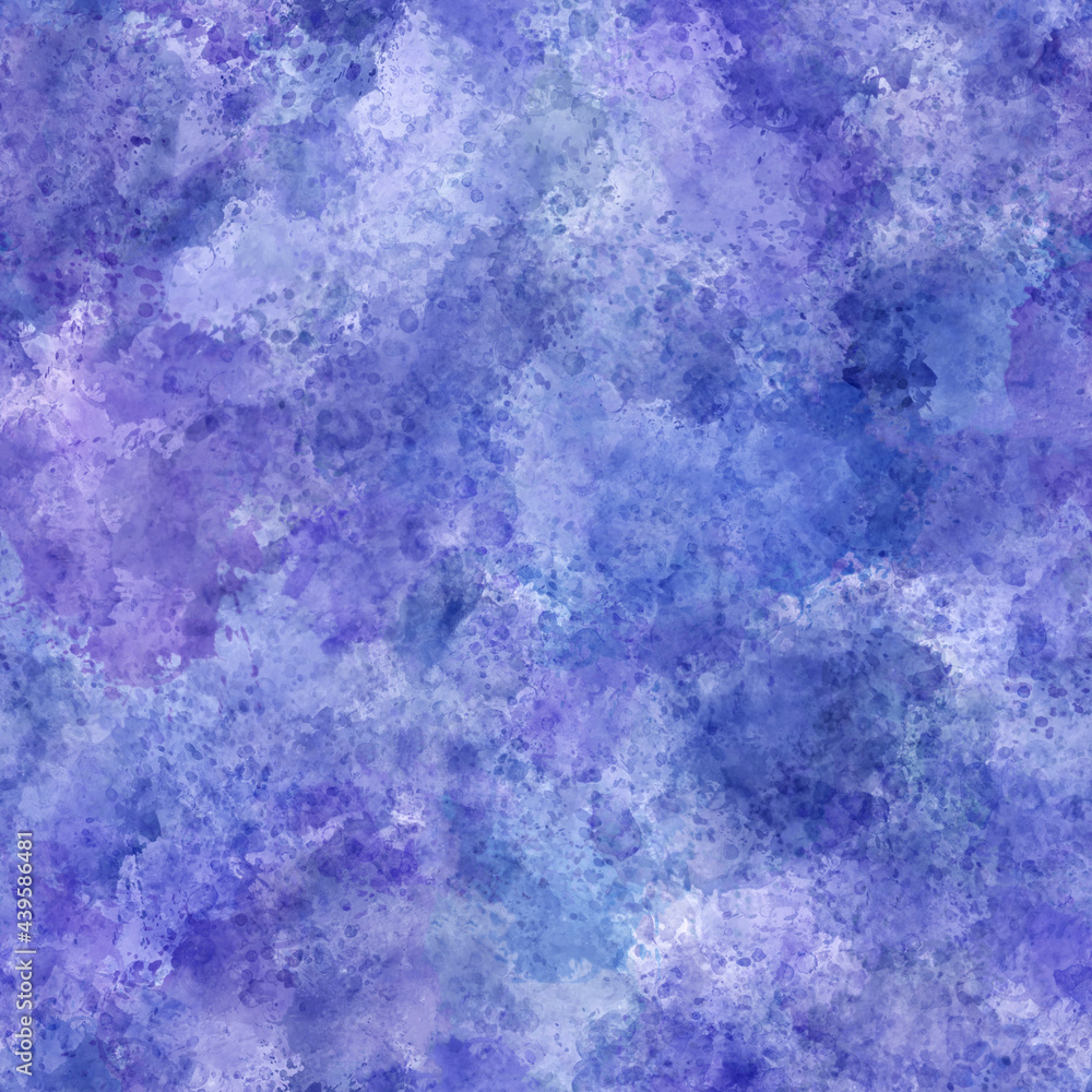 Summer dark sea seamless pattern. Watercolor  purple blue abstract texture. Textile pattern. Digital paper.