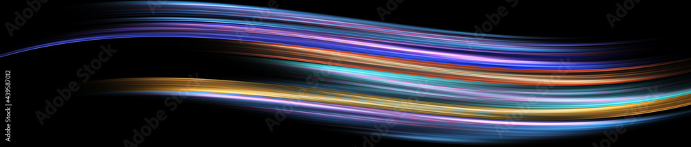 Abstract modern colorful brush stroke, wave isolated on black background, 3D rendering Abstract modern colorful brush stroke, wave isolated on black background, 3D rendering