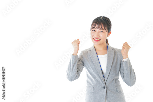 Wallpaper Mural ガッツポーズをする若いキャリアウーマン Torontodigital.ca