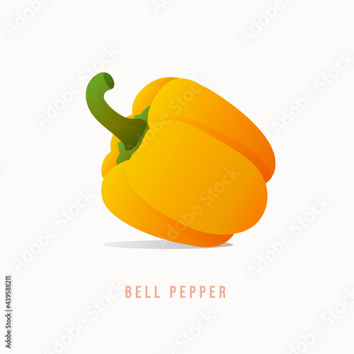 Bell pepper yellowModern style vector illustration. photo