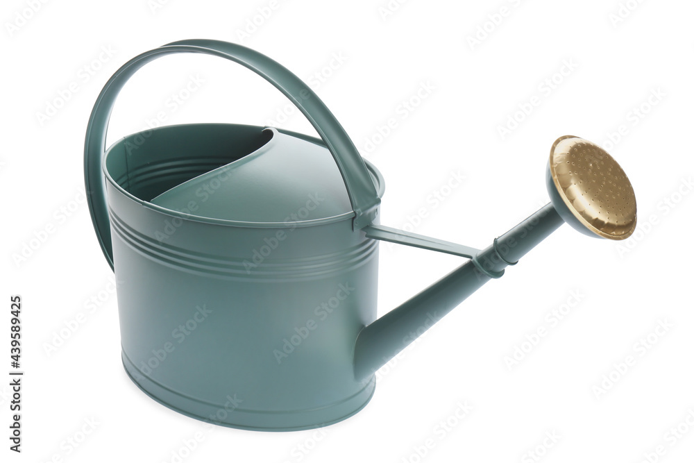 Metal watering can isolated on white. Gardening tool Metal watering can isolated on white. Gardening tool