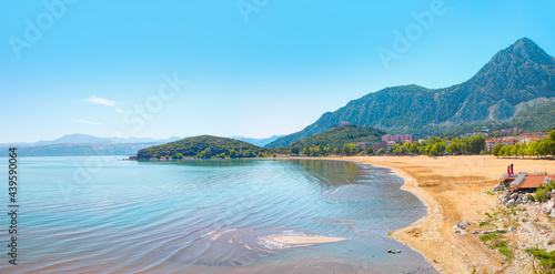 Beautiful landscape with tranquil water of Egridir lake, Blue Mountains in the background - Isparta,Turkey photo