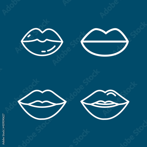 Lips line icon set. woman Lips kissing line icon. Lips line icon set. woman Lips kissing line icon.