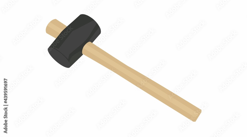 Mallet. Vector Isolated Illustration of a Mallet on a white background Mallet. Vector Isolated Illustration of a Mallet on a white background