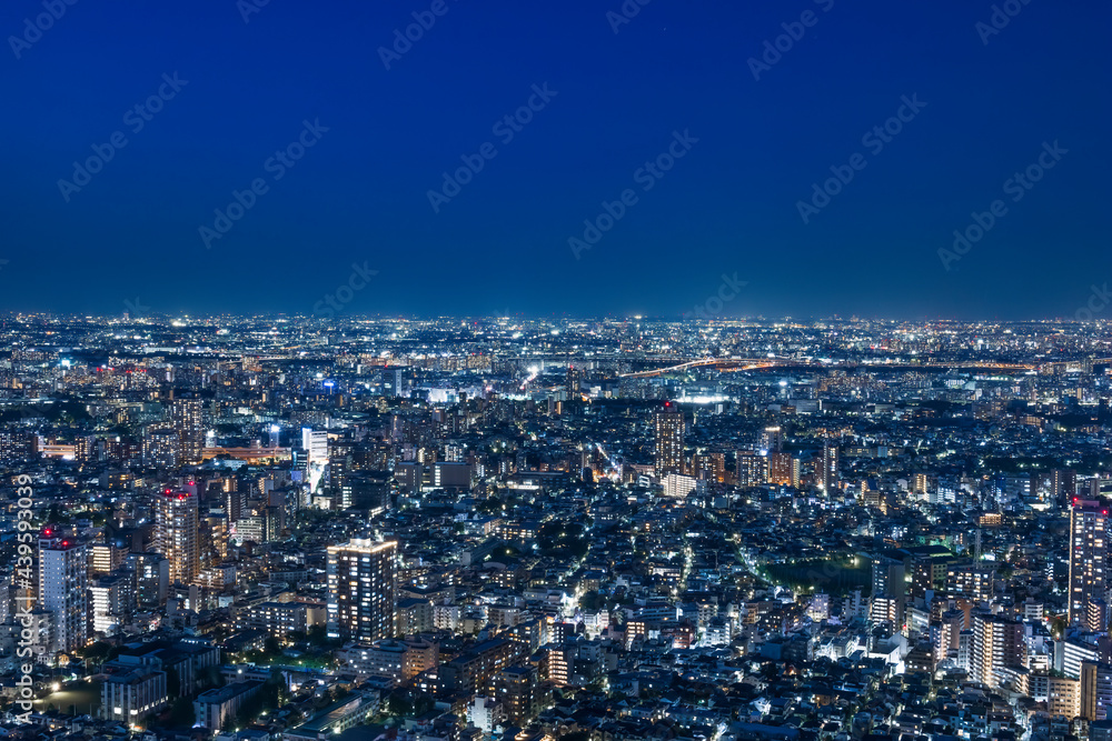 灯りが綺麗な夜の東京の景色