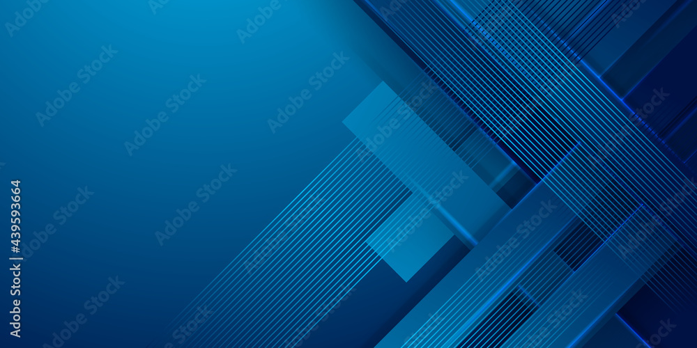 Naklejka premium Modern dark blue vector abstract, science, futuristic, energy technology concept vector. Digital image of light rays, stripes lines with blue light, speed and motion blur over dark blue background 