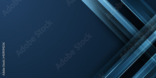 Abstract 3d modern blue background with lines. Liquid abstract background. Dark blue modern vector banner template for social media, web sites. Straight shapes 