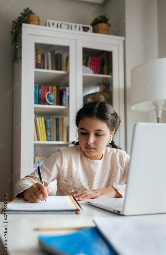 Girl studying at home Girl studying at home
