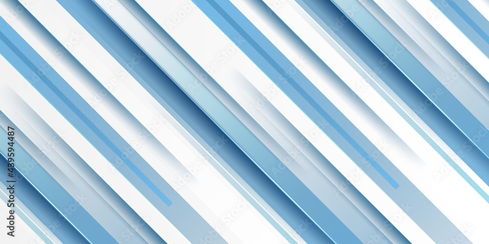 Fototapeta premium Abstract 3d modern blue background with lines. Liquid abstract background. Dark blue modern vector banner template for social media, web sites. Straight shapes 