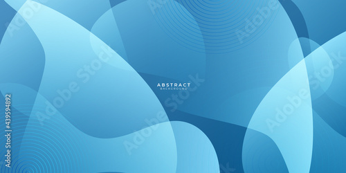 Abstract blue background with gradient overlay wave decoration for presentation design 