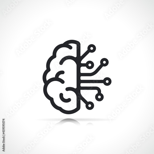 artificial intelligence thin line icon isolated design