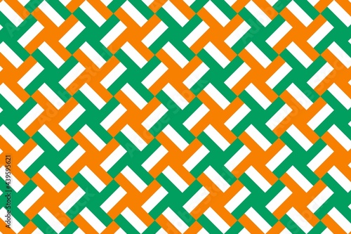 Simple geometric pattern in the colors of the national flag of Côte d'Ivoire