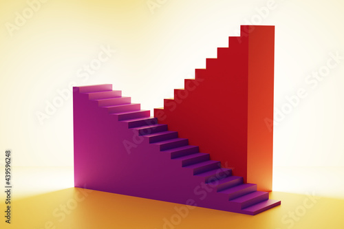 3D illustration of steps symbolizing progress and development