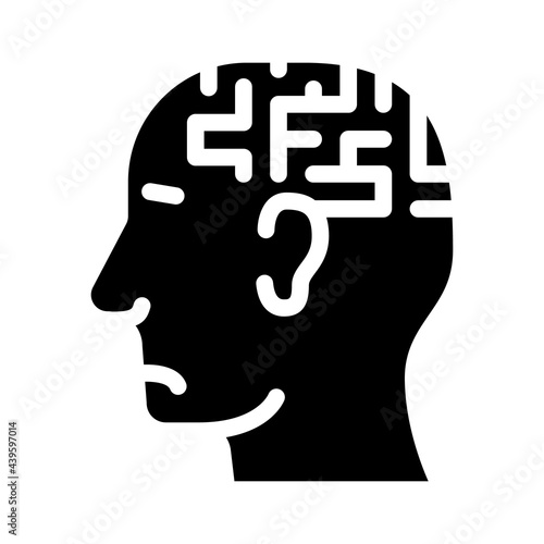 labyrinth neurosis glyph icon vector. labyrinth neurosis sign. isolated contour symbol black illustration