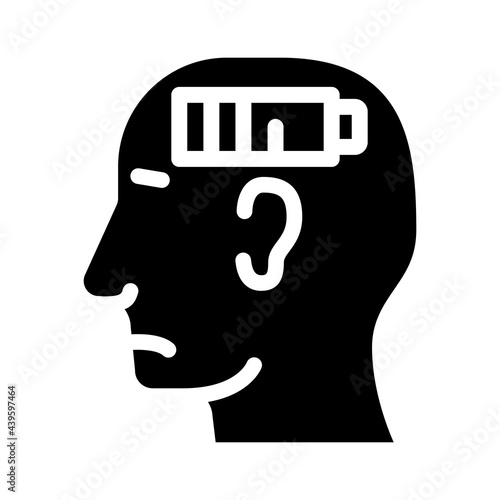 lack of strength neurosis, low battery glyph icon vector. lack of strength neurosis, low battery sign. isolated contour symbol black illustration