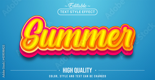 Editable text style effect - Summer text style theme.