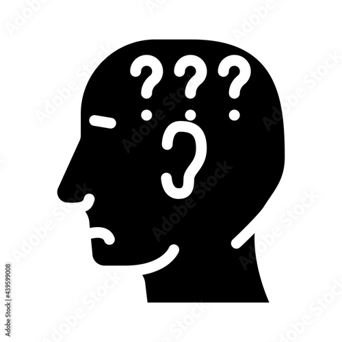 question neurosis glyph icon vector. question neurosis sign. isolated contour symbol black illustration