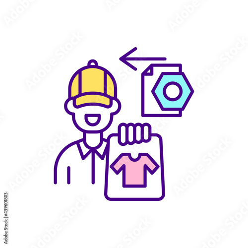 Marketplace order management RGB color icon. Online seller. Isolated vector illustration. Managing purchase request through automated form. E-commerce retailing simple filled line drawing