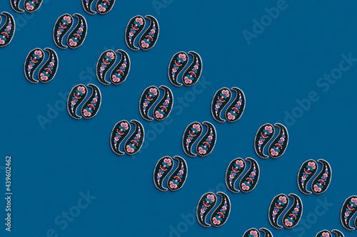 Abstract floreal pattern on blue background