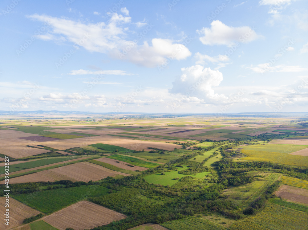 Fertile fields and blue sky in Serbia. Aerial photography. Fertile fields and blue sky in Serbia. Aerial photography.