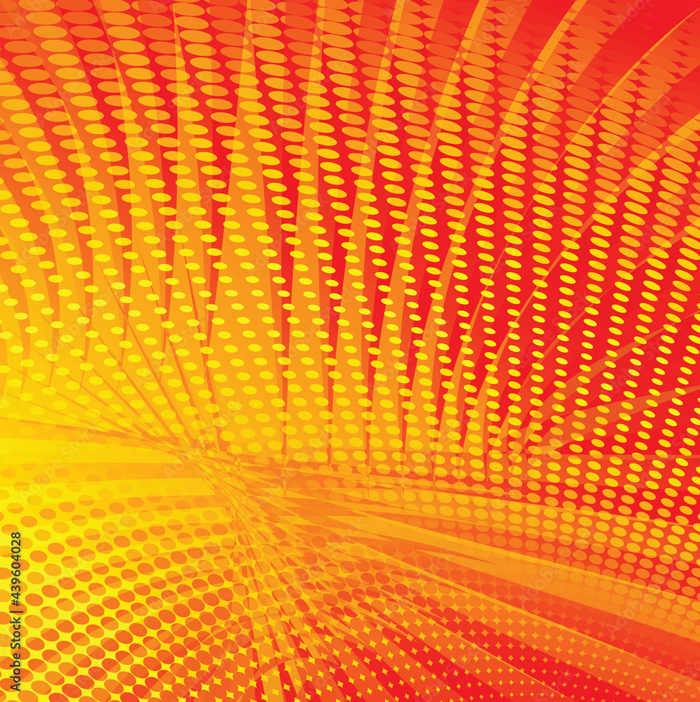 Fototapeta premium Shiny orange halftone and sun burst texture background,vector design