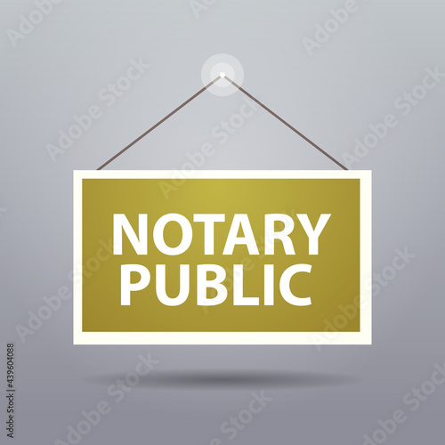 advertising sign hanging door notary public web banner signing and legalization documents concept