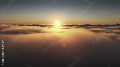 Flying above the clouds real footage, 4k relaxing background