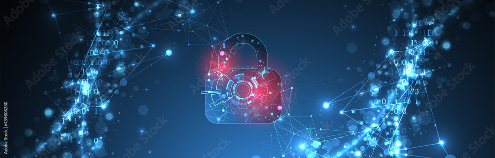 Obraz premium Data security Illustrates cyber data or information privacy idea. Color abstract internet technology.
