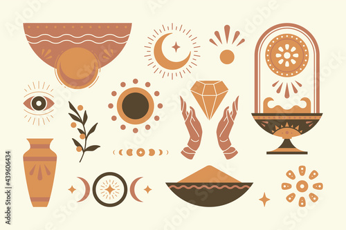 Abstract african ethnic decorative design elements set vector Illustration