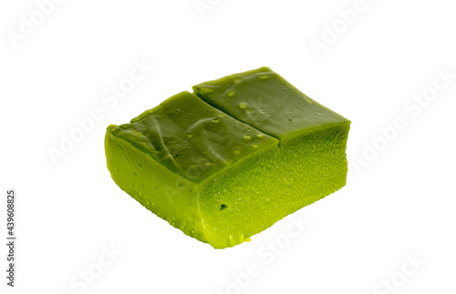 Thai desserts are green square cubes. Clipping path.