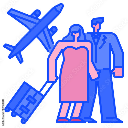 honeymoon trip wedding icon