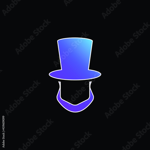 Abraham Lincoln Hat And Beard Shapes blue gradient vector icon