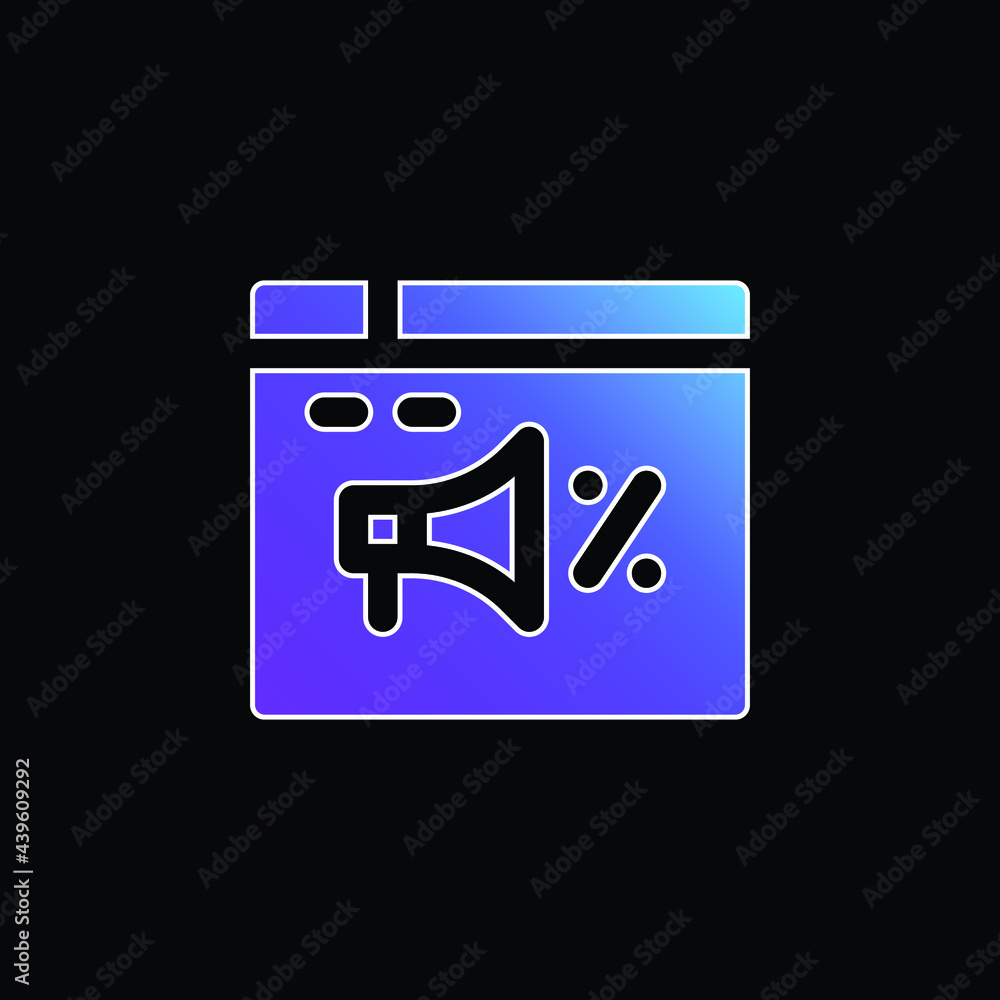 Advertising blue gradient vector icon Advertising blue gradient vector icon