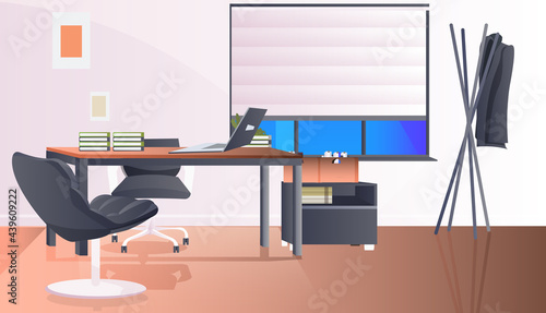 modern office interior empty no people cabinet room with furniture horizontal