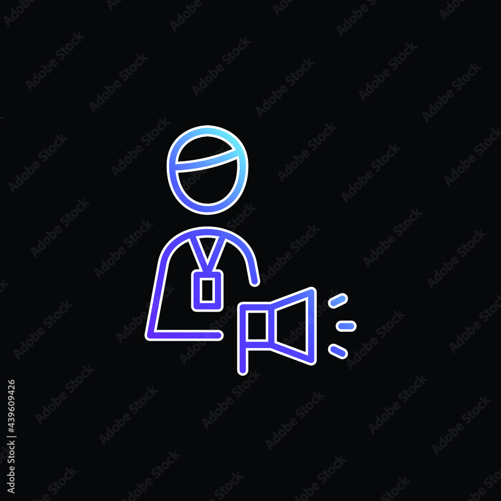Advertising Agency Account Executive blue gradient vector icon Advertising Agency Account Executive blue gradient vector icon