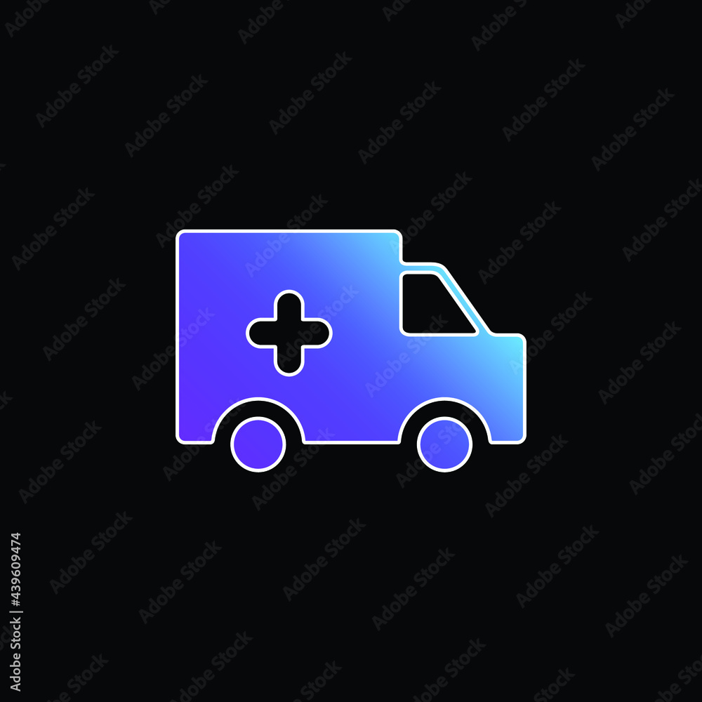 Ambulance Silhouette blue gradient vector icon Ambulance Silhouette blue gradient vector icon