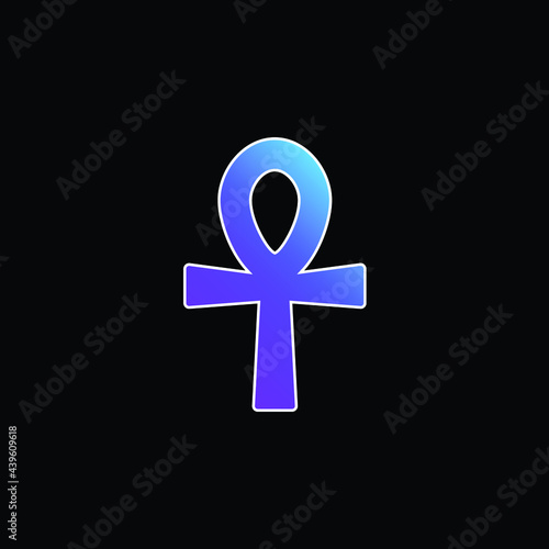 Ankh blue gradient vector icon
