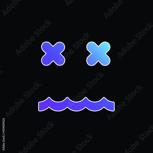 Annulled Emoticon Square Face blue gradient vector icon