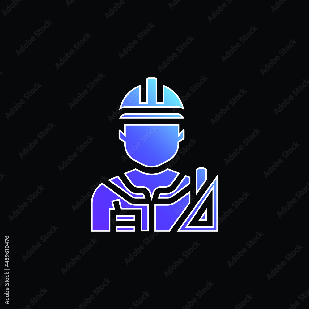 Architect blue gradient vector icon Architect blue gradient vector icon