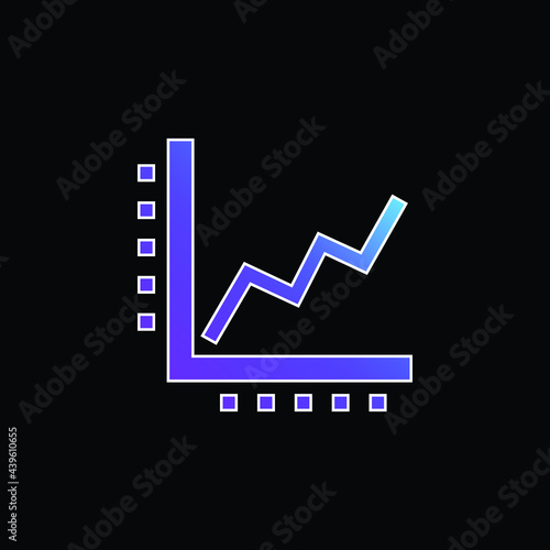 Ascending Line Graphic blue gradient vector icon