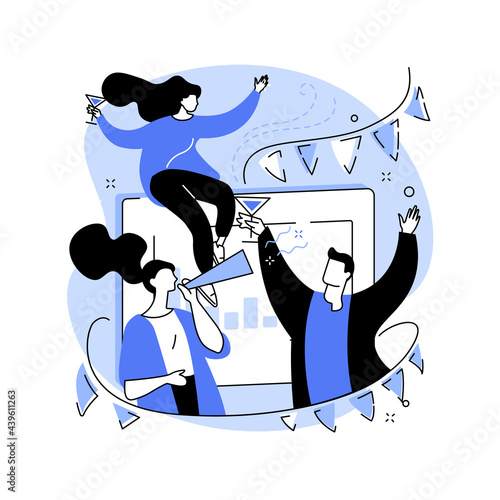 Corporate party abstract concept vector illustration.