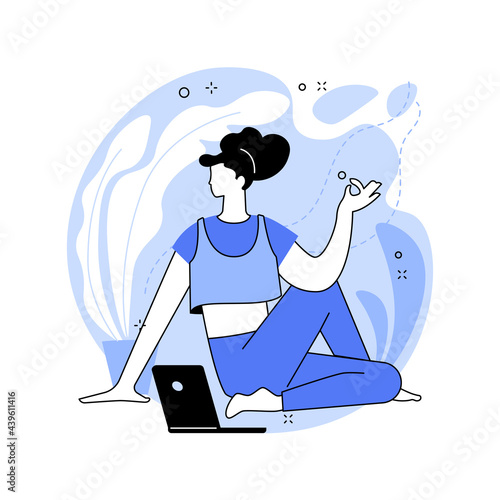 Home yoga abstract concept vector illustration.