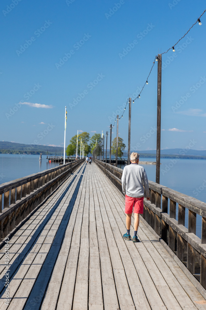 wooden pier on a lake in Dalarna, Sweden