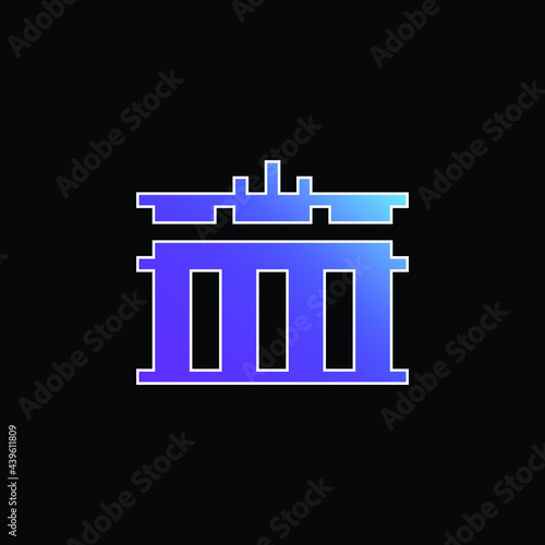 Brandenburg Gate blue gradient vector icon