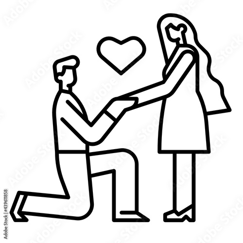 marriage proposal wedding icon