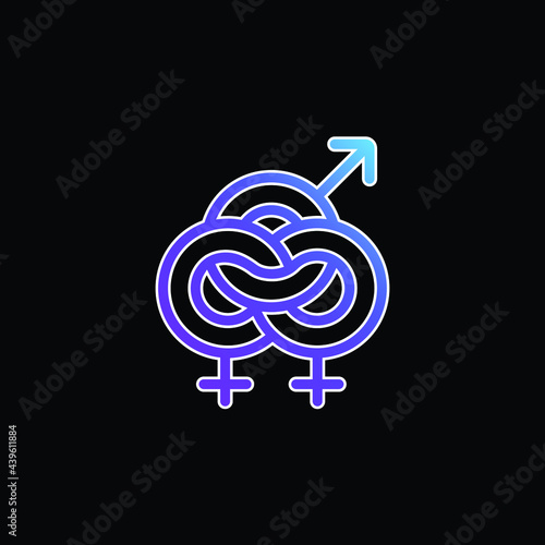 Bisexual blue gradient vector icon