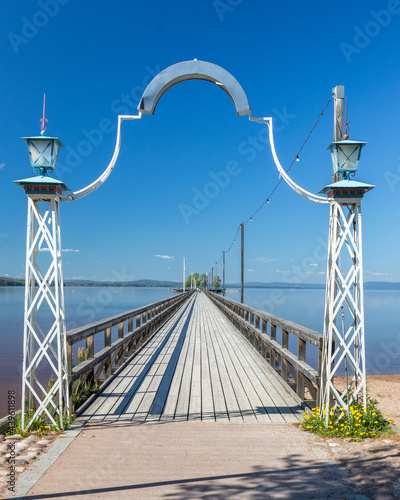wooden pier on a lake in Dalarna, Sweden