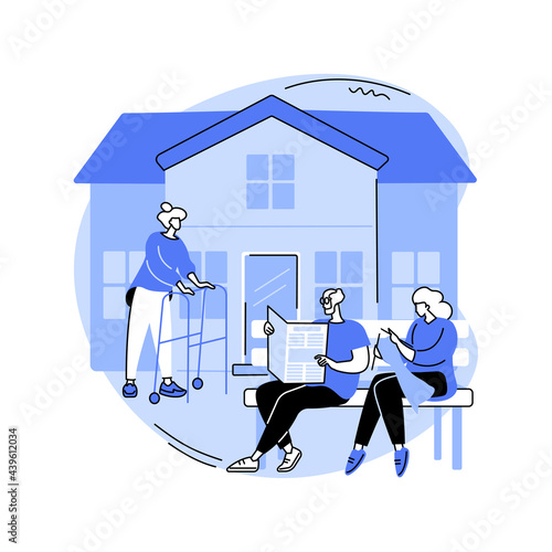 Communities for older people abstract concept vector illustration.